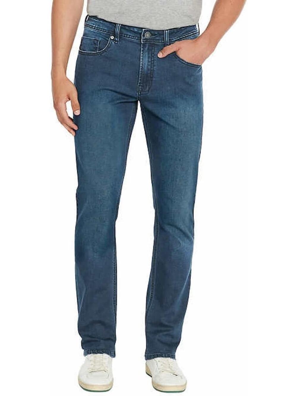 BUFFALO DAVID BITTON  RELAXED STRAIGHT DRIVEN JEANS, CRINKLED AND SANDED 40 X 30